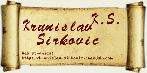 Krunislav Sirković vizit kartica